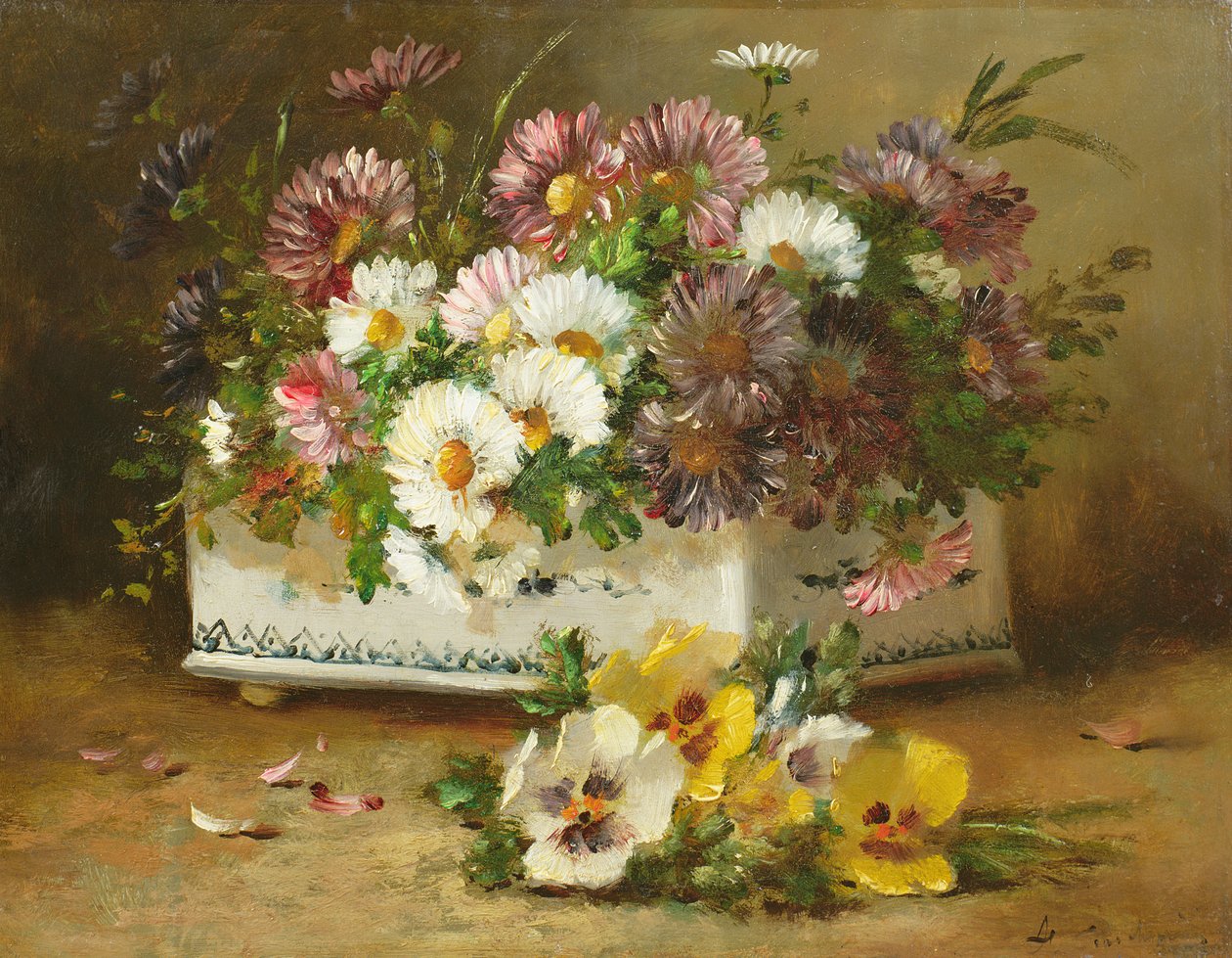 Stilleven van Bloemen door Eugene Henri Cauchois