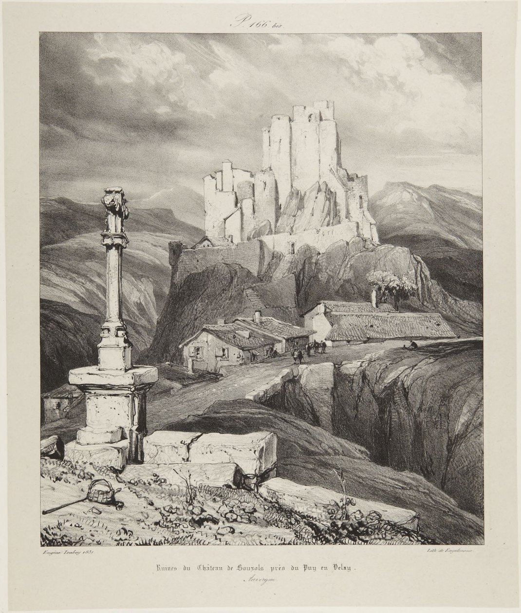Chateau de Bouzals door Eugene Isabey