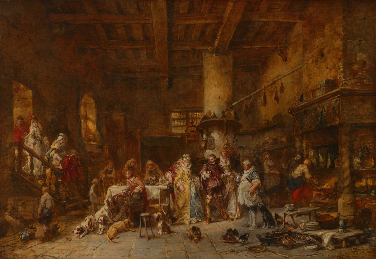 Country Tavern, Feestmaal door Eugene Isabey