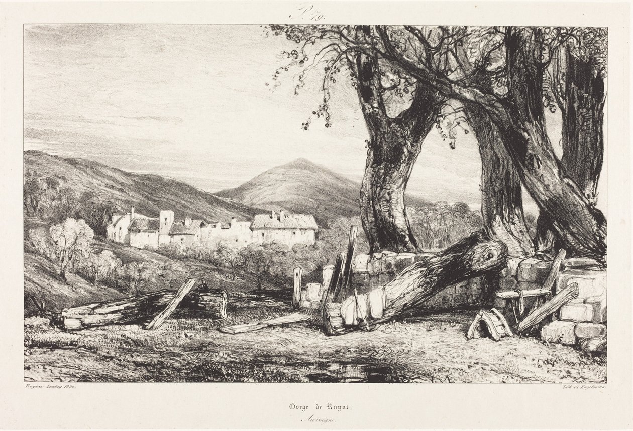 Gorge de Royat, Auvergne door Eugene Isabey