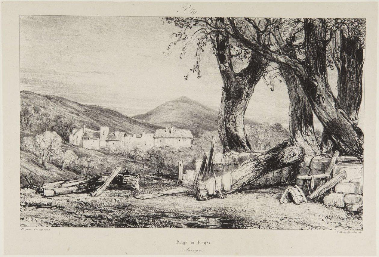 Gorge de Royat, Auvergne door Eugene Isabey