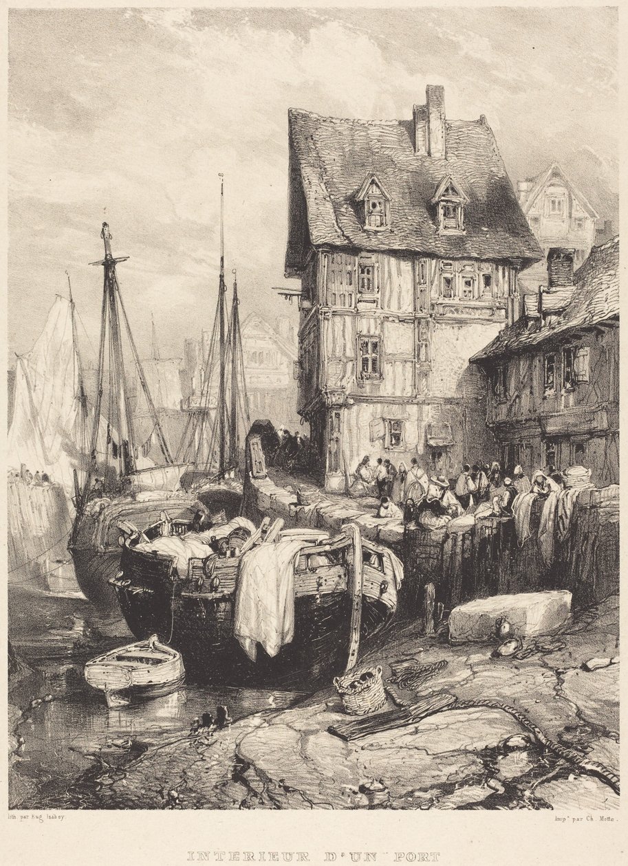 Binnenhaven door Eugene Isabey