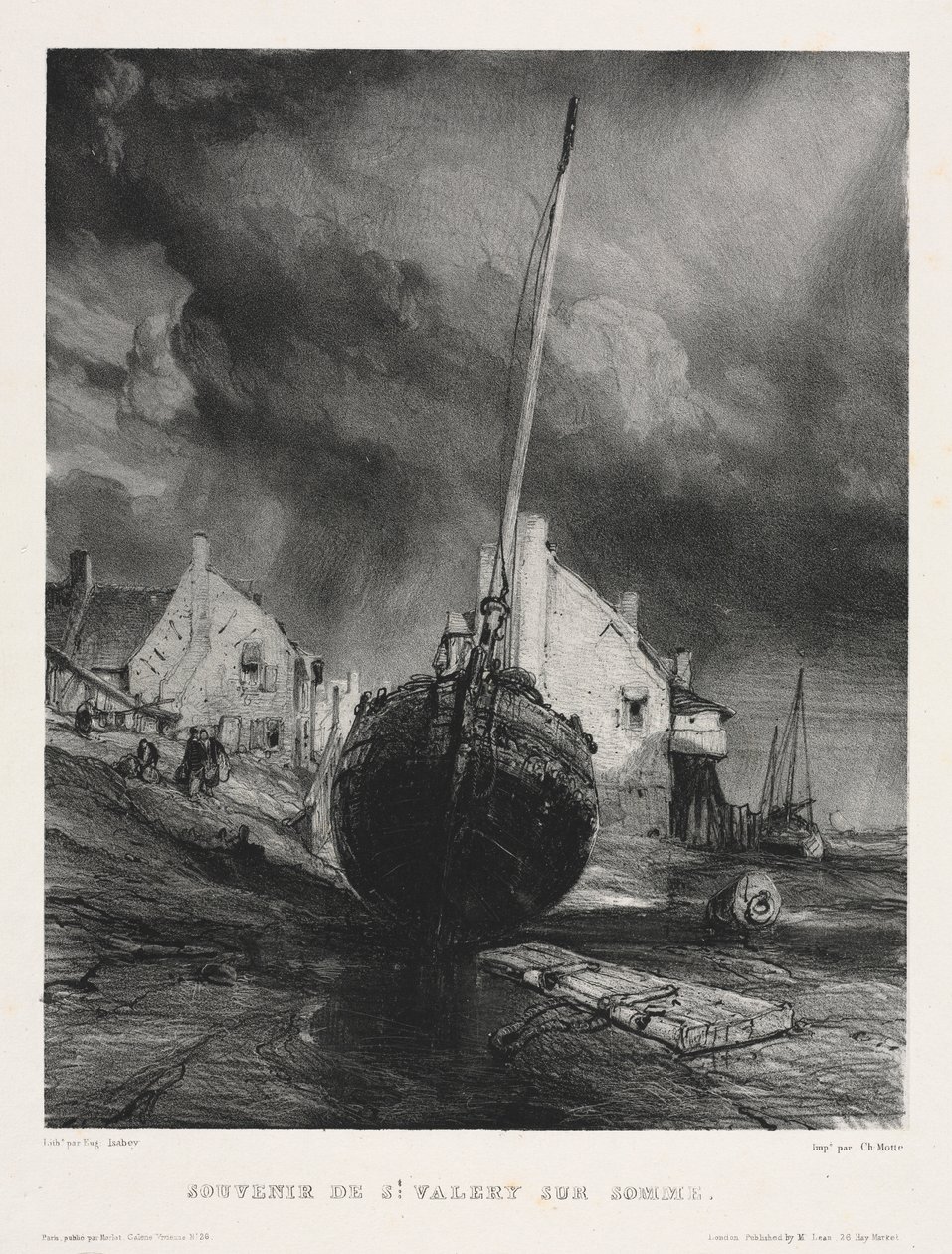 Zes mariniers: Souvenir de Saint Valéry sur Somme, 1833 door Eugene Isabey