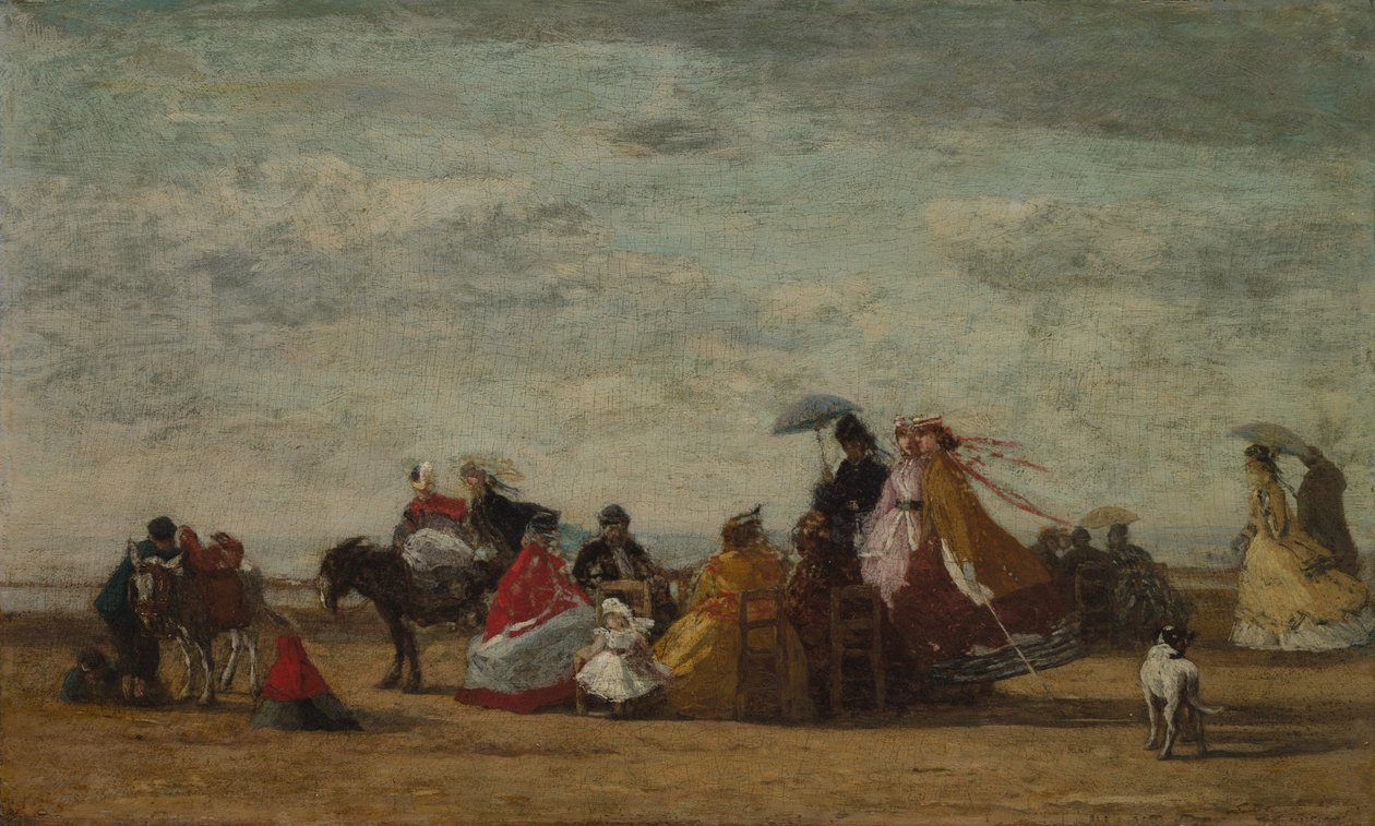 Strandscène, c. 1865-1867 door Eugene Louis Boudin