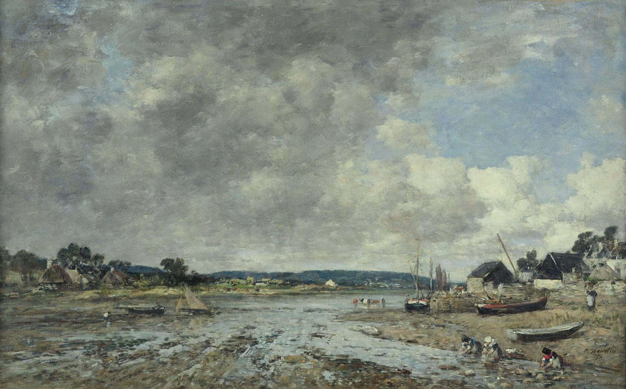 Landschap met wasvrouwen, 1873 door Eugene Louis Boudin