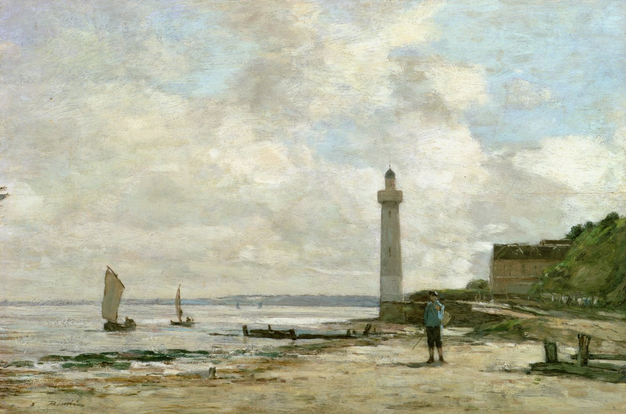 Vuurtoren bij Honfleur, 1864-66 door Eugene Louis Boudin