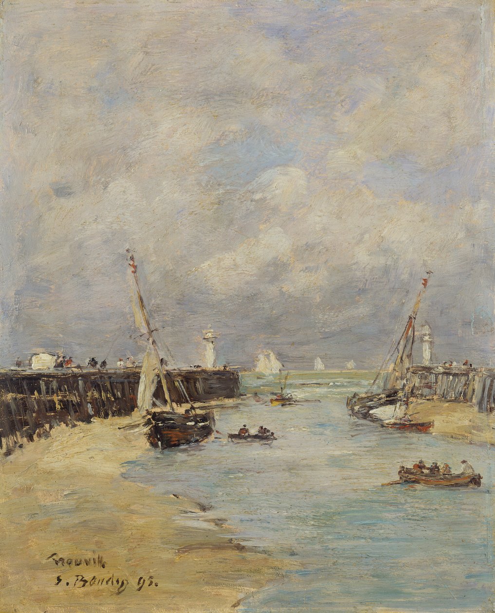 Laag tij in Trouville, 1895 door Eugene Louis Boudin
