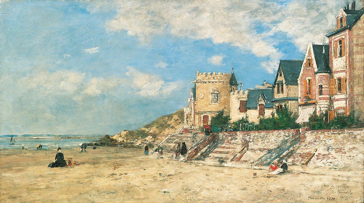 Malakoff Toren en de Kust bij Trouville door Eugene Louis Boudin