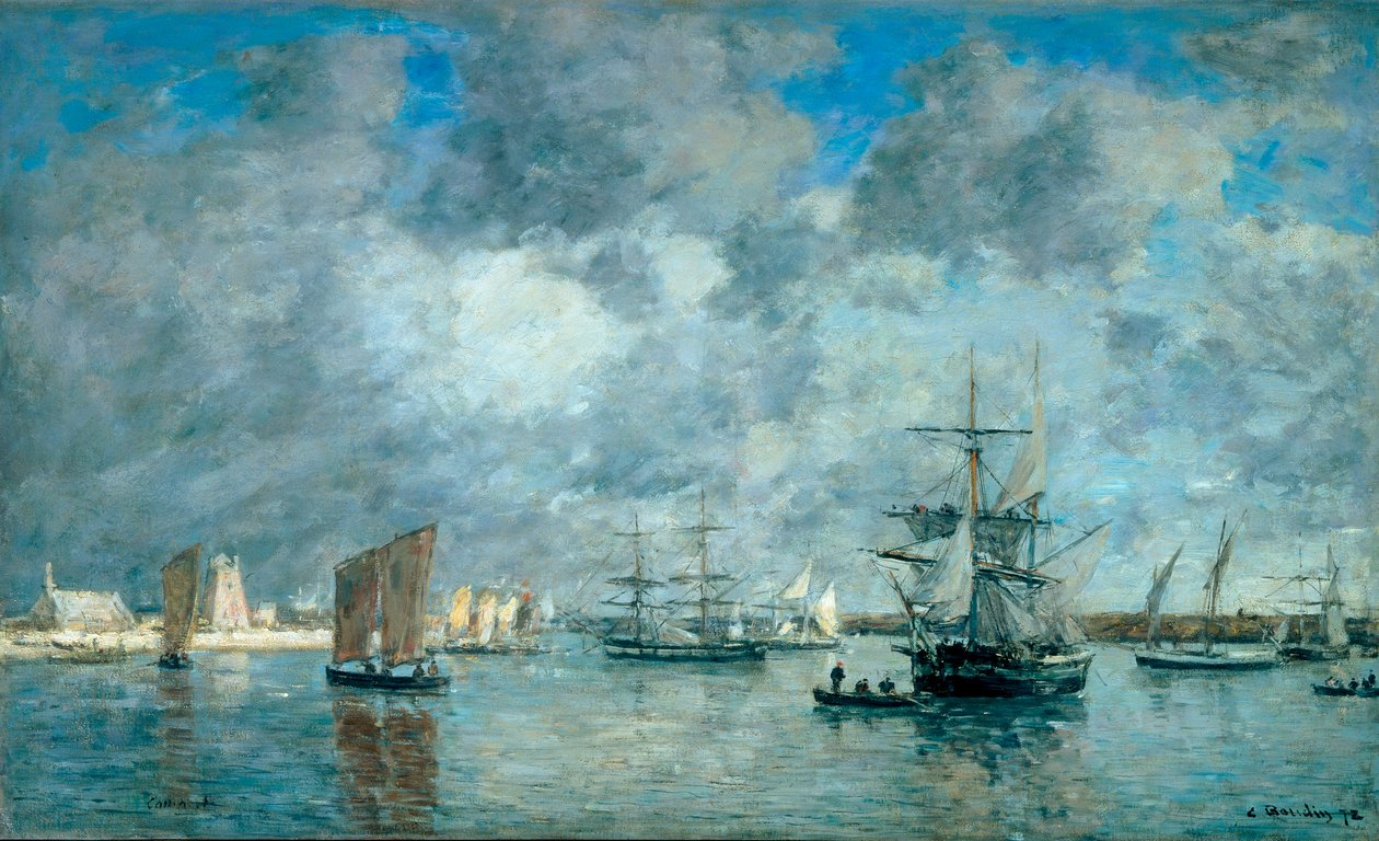 Haven van Camaret-sur-Mer door Eugene Louis Boudin