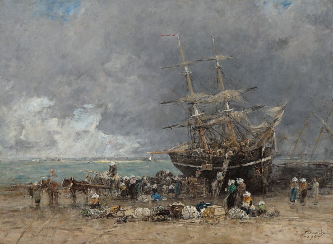 Terugkeer van de Terre-Neuvier door Eugene Louis Boudin
