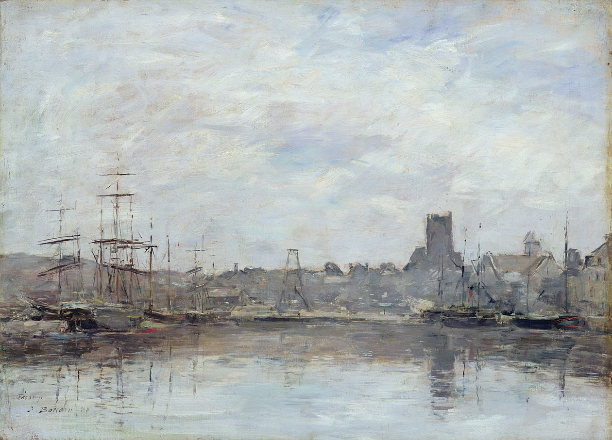 Septembermorgen: Haven van Fecamp door Eugene Louis Boudin