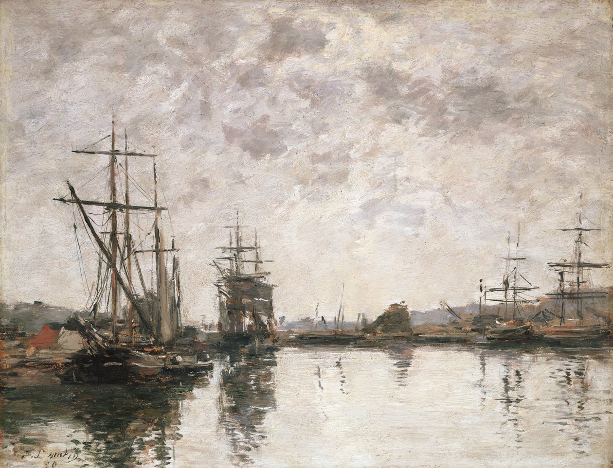 Het bassin in Deauville door Eugene Louis Boudin