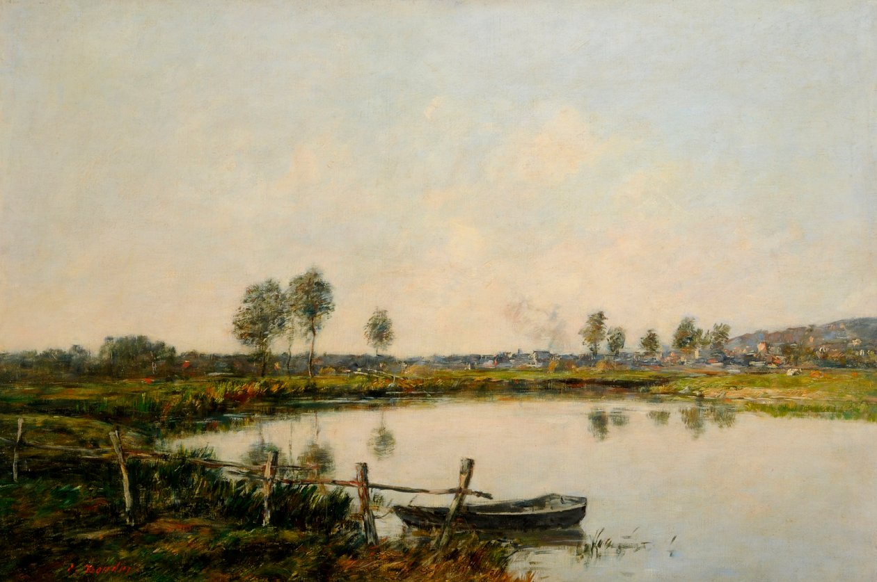 De Waterweiden in Deauville, Frankrijk door Eugene Louis Boudin