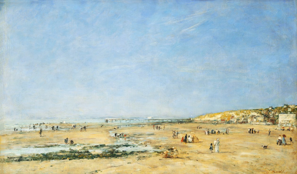 Trouville, Algemeen Zicht op het Strand, 1890 door Eugene Louis Boudin