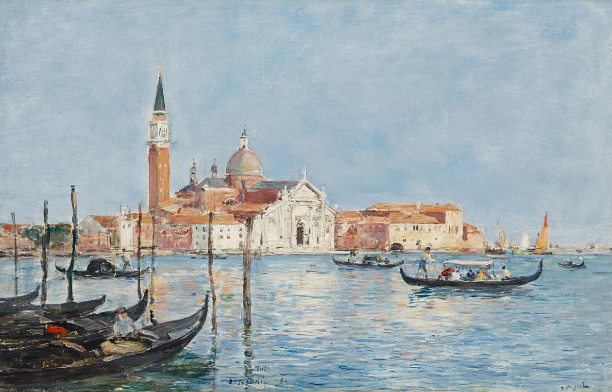 Venetië, kerk van San Giorgio door Eugene Louis Boudin