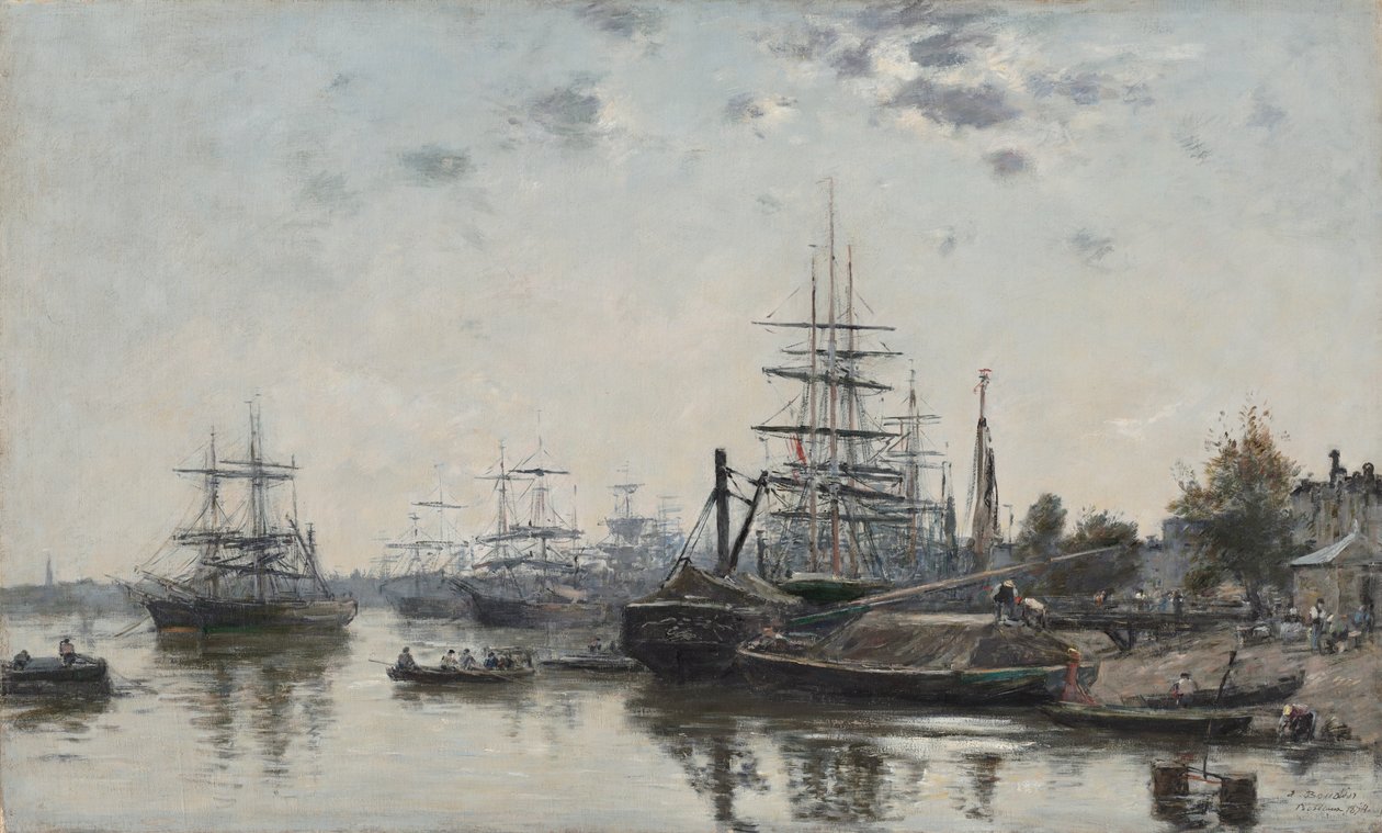 Uitzicht op Bordeaux, vanaf de Quai des Chartrons door Eugene Louis Boudin
