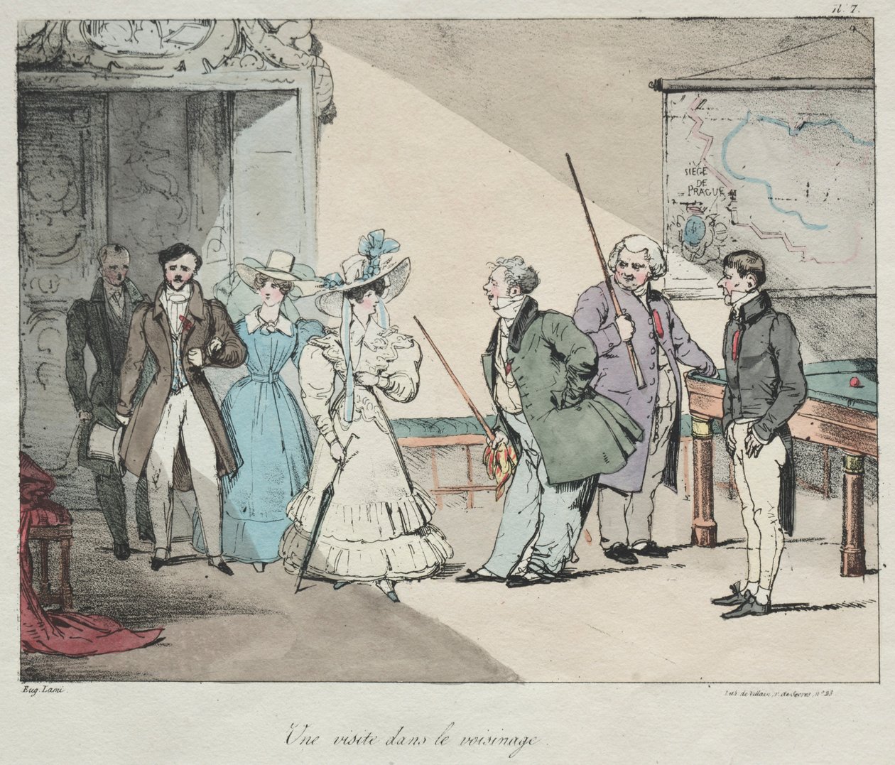Leven van het Kasteel: Een bezoek in de buurt, 1828 door Eugene Louis Lami