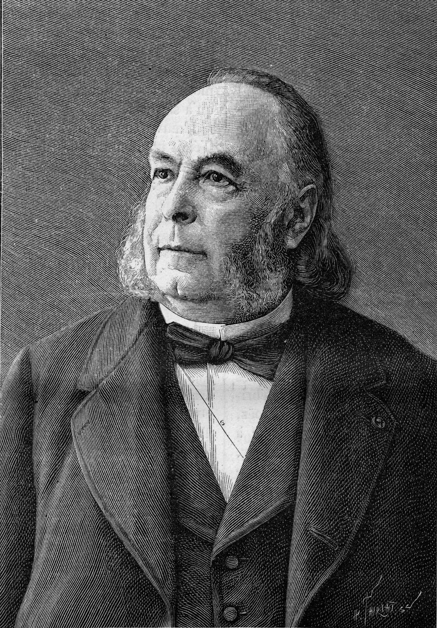 Portret van Edmond Fremy (1814-1894), Franse chemicus (van een foto door Eug. Pirou). Gravure in 