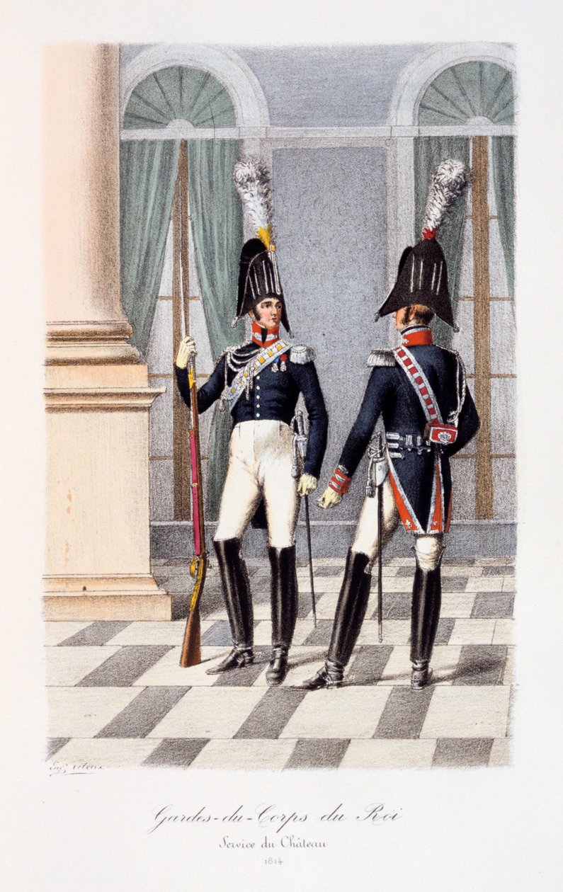 Gardes-du-Corps de Roi, Service de Chateau, 1814 door Eugene Titeux