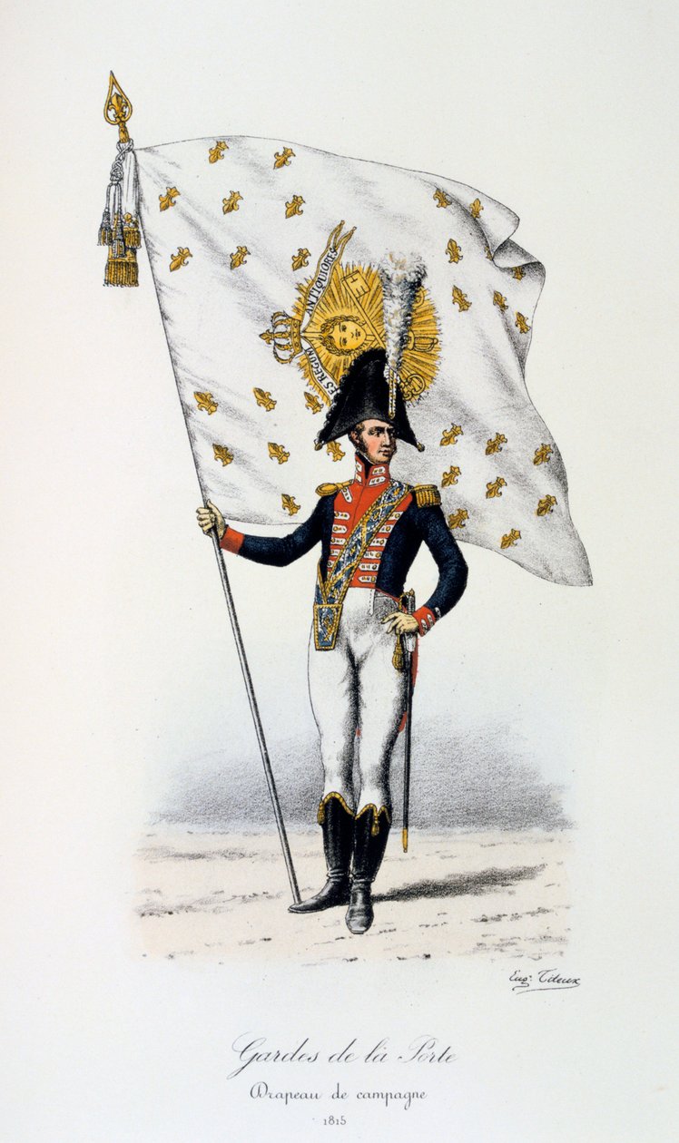 Gardes de la Porte, Campagnevlag, 1815 door Eugene Titeux