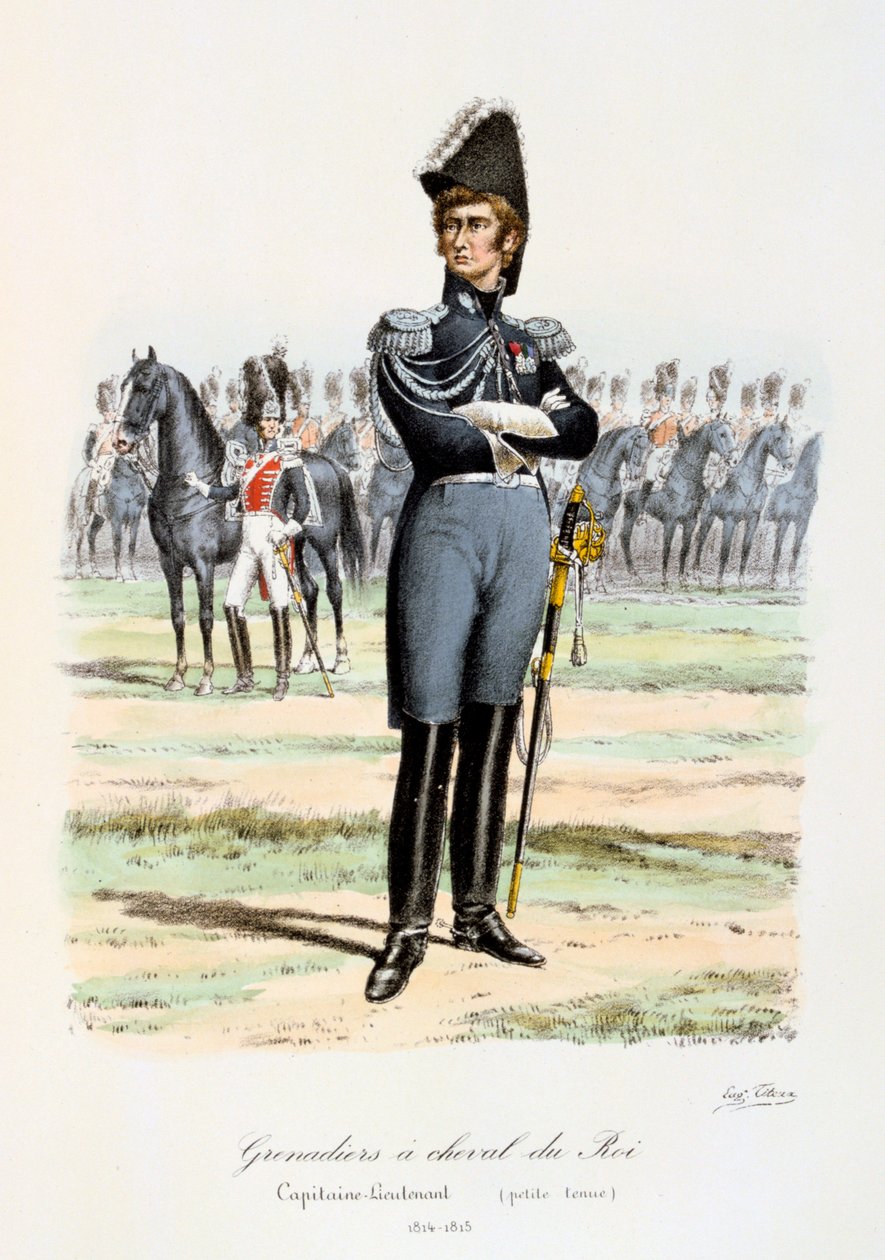 Grenadiers à Cheval du Roi, Kapitein-Luitenant 1814-15 door Eugene Titeux