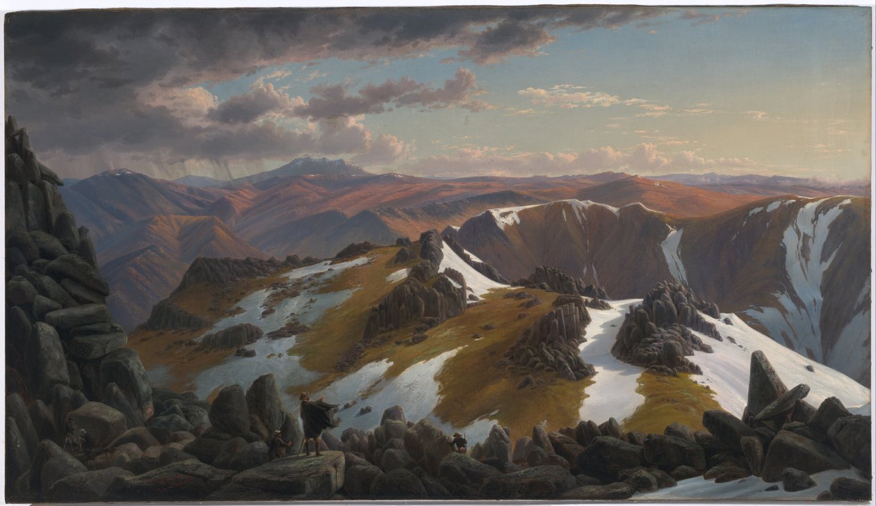 Noordoostelijk uitzicht vanaf de noordelijke top van Mount Kosciusko door Eugene von Guérard