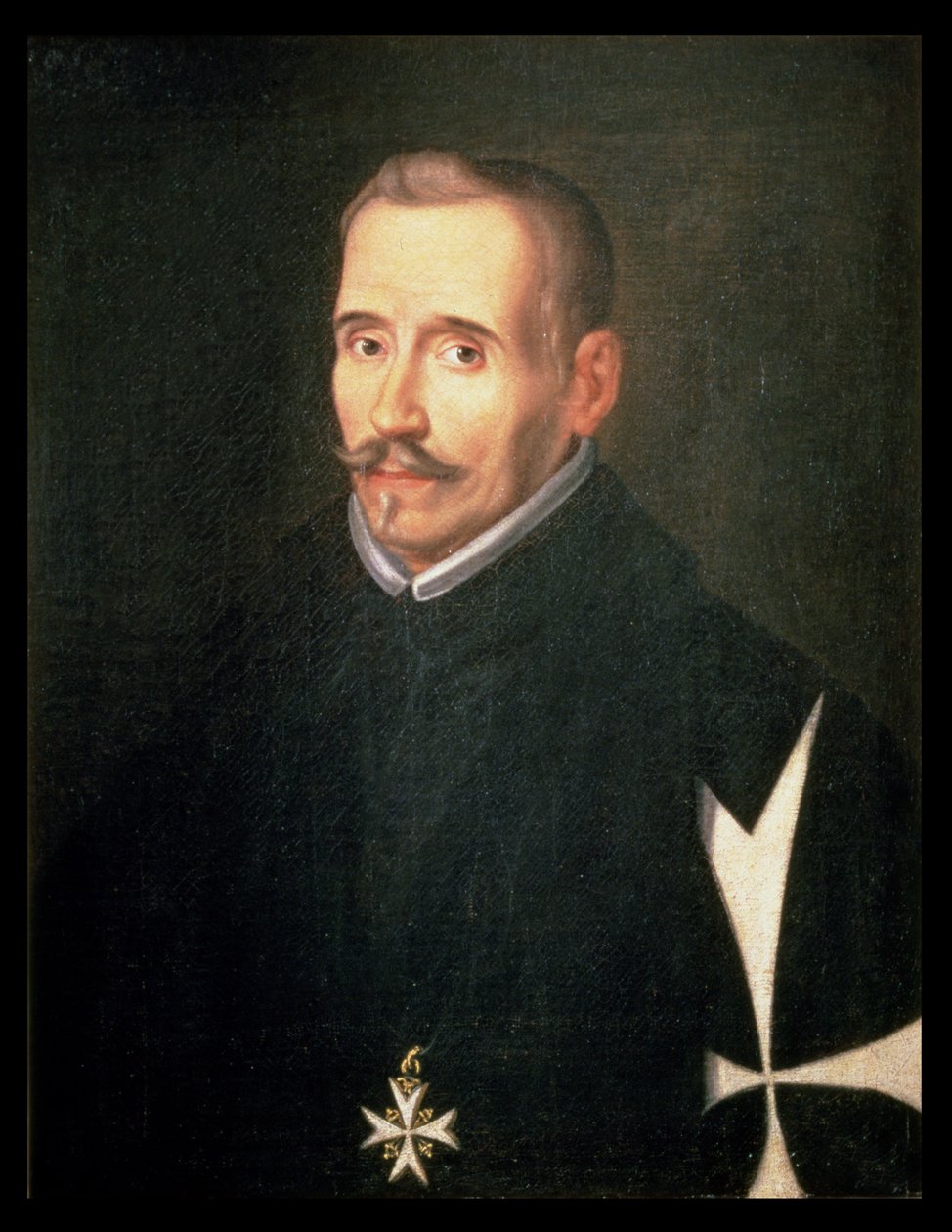 Portret van Lope Felix de Vega Carpio (1562-1635) c.1630 door Eugenio (attr. to) Caxes
