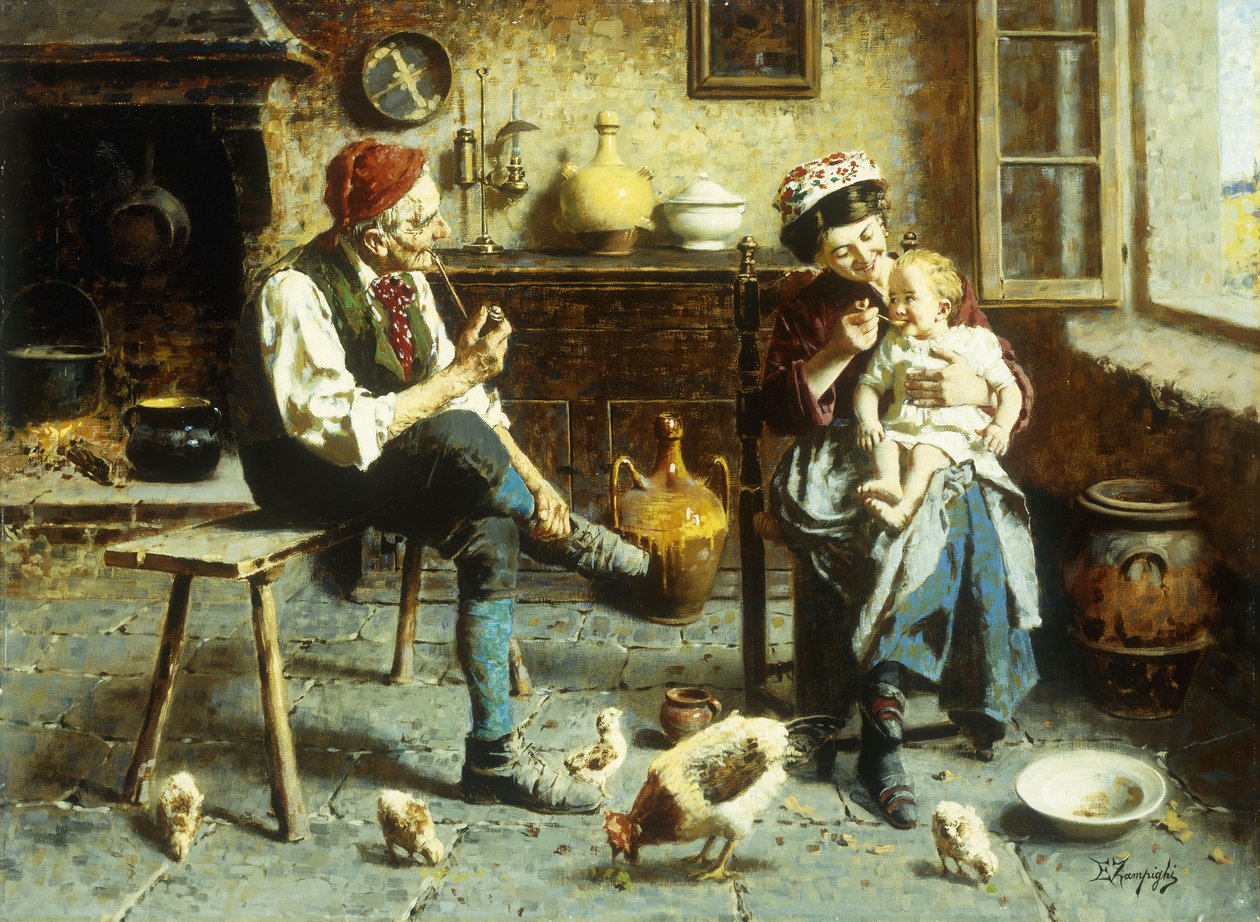 De Gelukkige Familie door Eugenio Zampighi