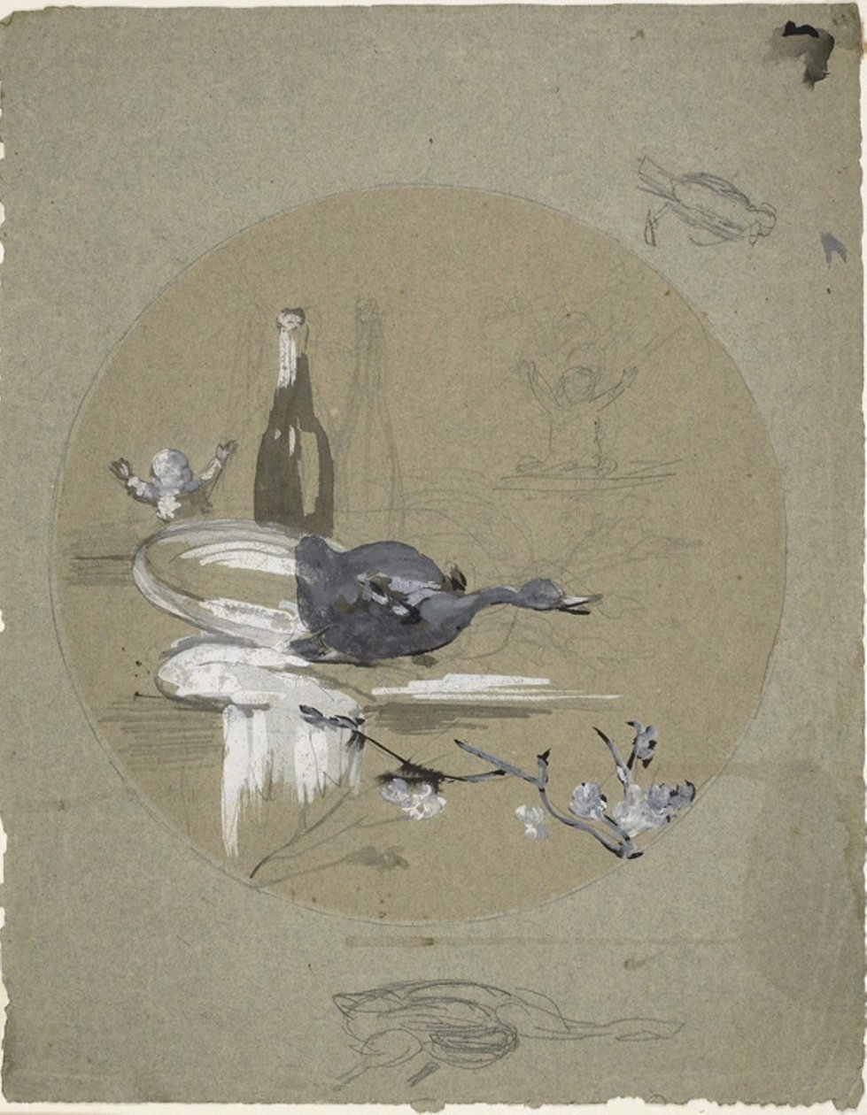 Ontwerp voor een Chinees bord door Eugène Carrière