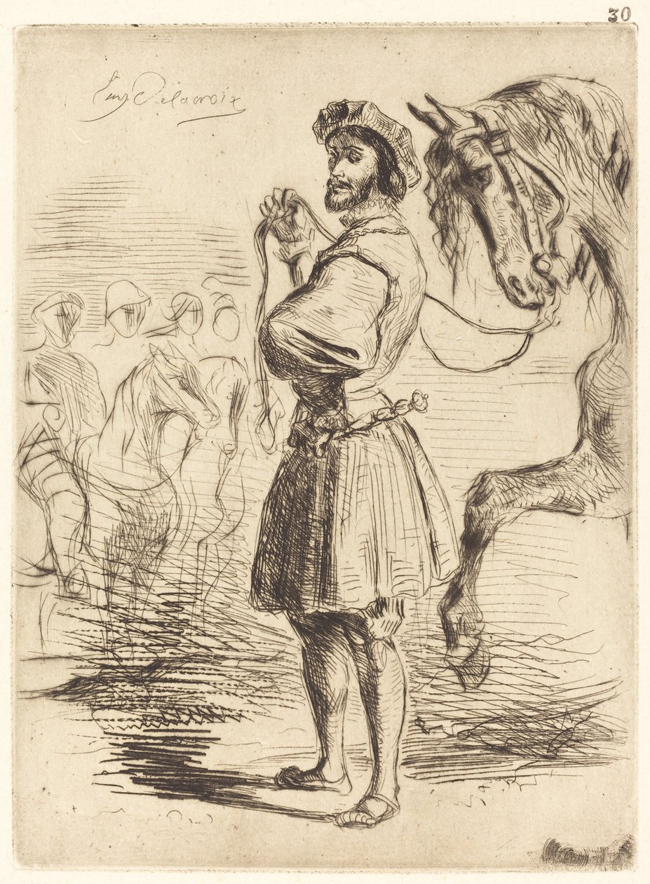 Een heer uit de periode van Frans I Un Seigneur de temps de François Ier, 1833 door Eugène Delacroix
