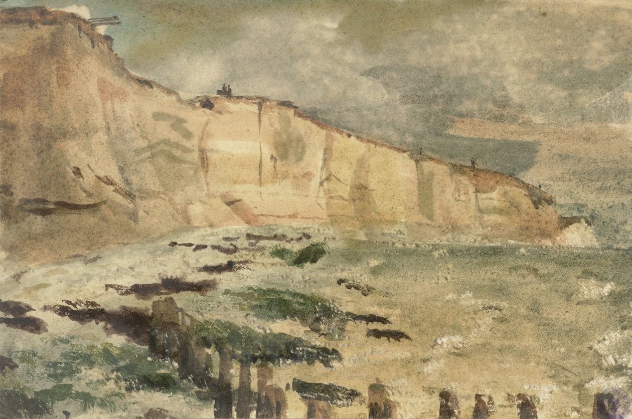 De krijtrotsen bij Dieppe door Eugène Delacroix