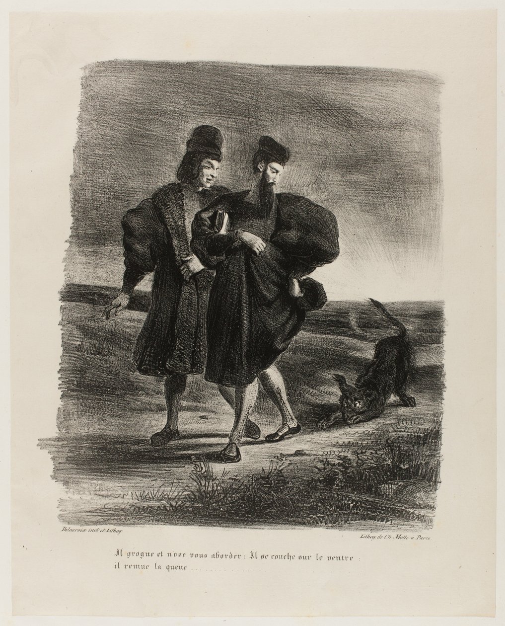Faust, Mephistopheles en de poedel, uit Faust door Eugène Delacroix