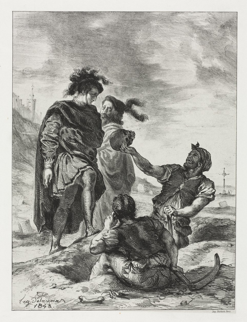 Hamlet: Hamlet en Horatio met de Grafdelvers door Eugène Delacroix