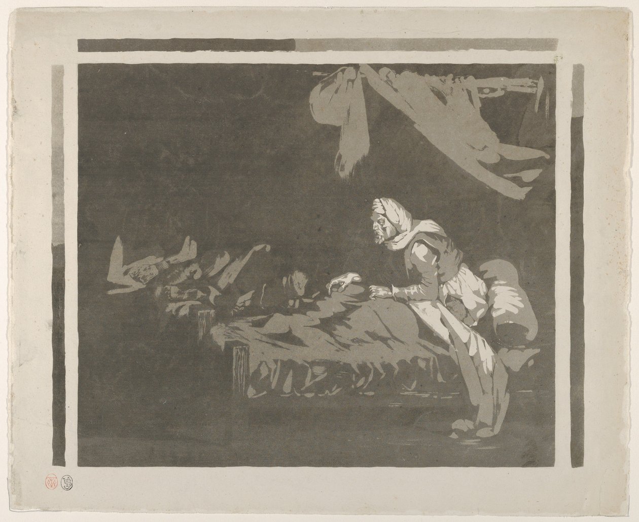 Interieur van een militair ziekenhuis, 1828 of eerder door Eugène Delacroix