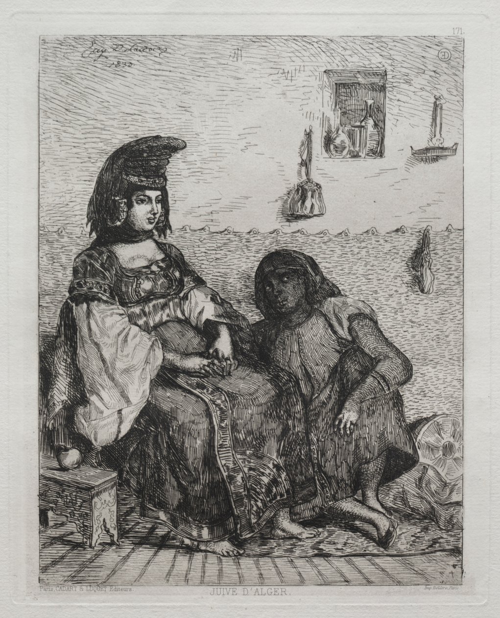 Joodse Vrouw uit Algiers door Eugène Delacroix