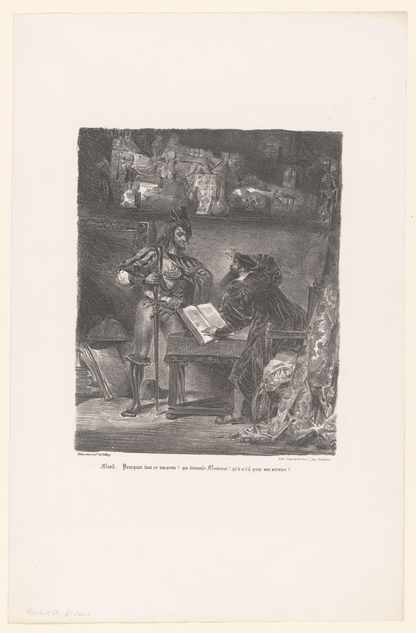 Mephisto verschijnt aan Faust door Eugène Delacroix
