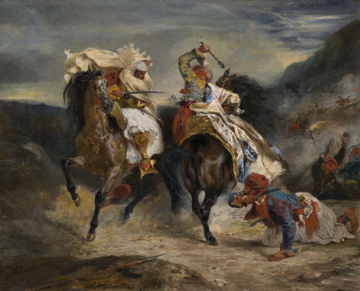 Het gevecht van de Giaour en Hassan, 1826 door Eugène Delacroix