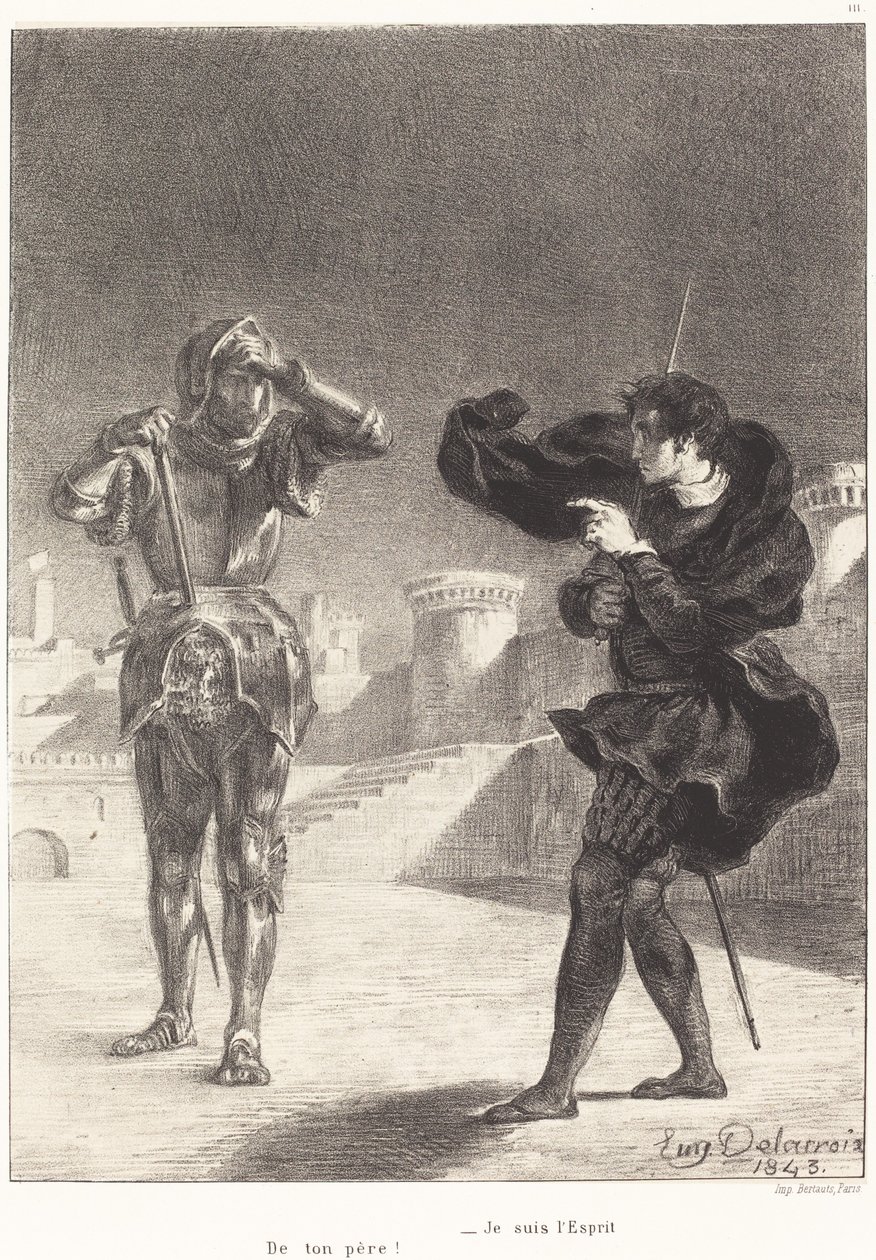 De Geest op het Terras (Act I, Scene V) door Eugène Delacroix