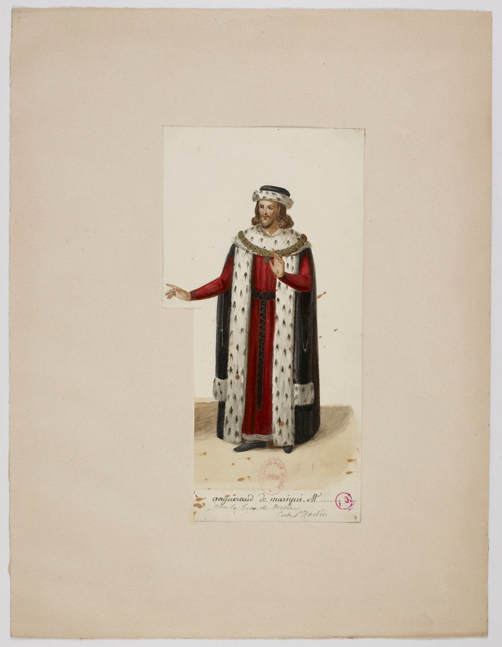 Kostuum van Enguerrand de Marigny (La Tour de Nesle, 1832) door Eugène Du Faget