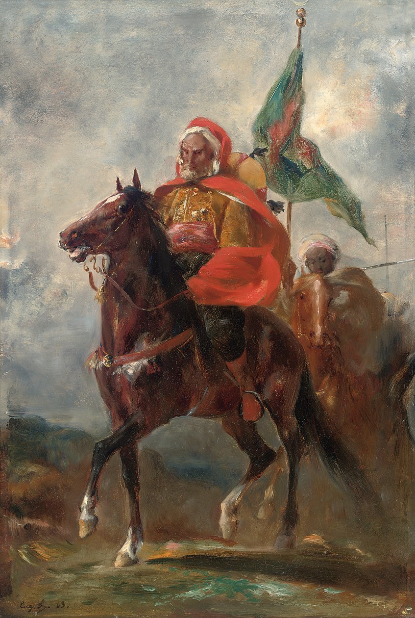 Een Orientalistische Leider te Paard door Eugène Fromentin