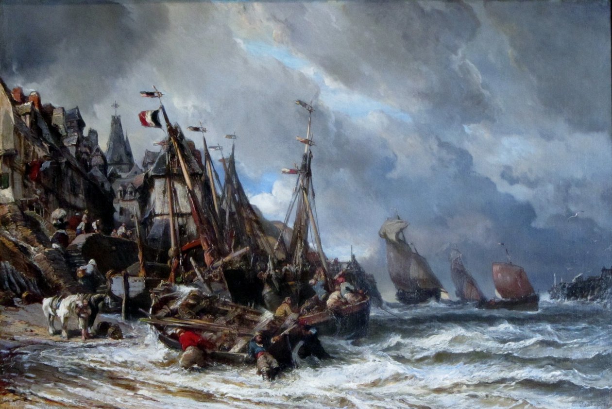 Terugkeer van de vissers door Eugene Isabey