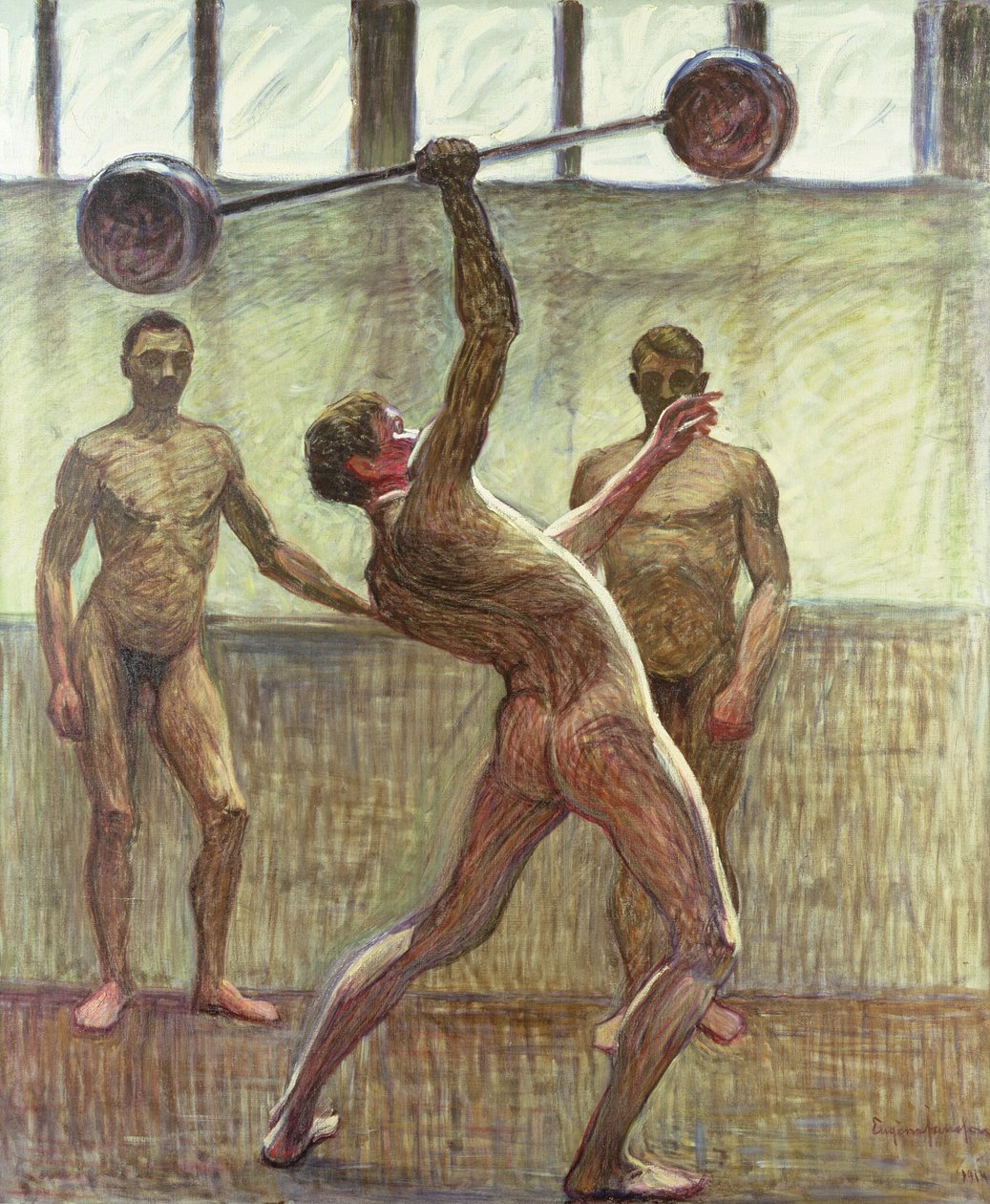 Gewichten Heffen met Eén Arm Nummer 2, 1914 door Eugène Jansson