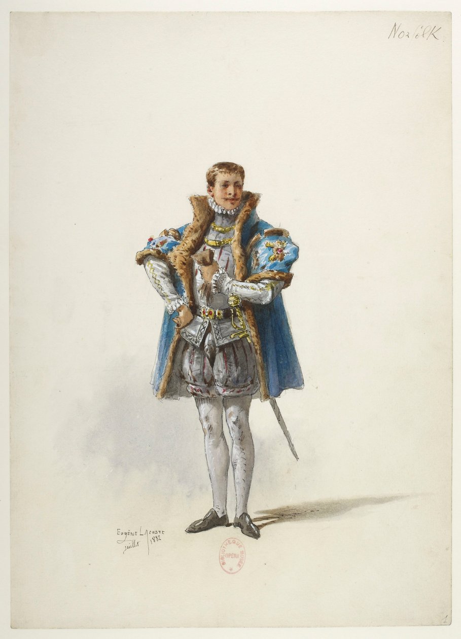 Btv1b84558104 01 - Saint-Saëns - Henry VIII - Kostuummodellen - Lacoste - 1. De hertog van Norfolk. De hertog van Norfolk door Eugene Lacoste