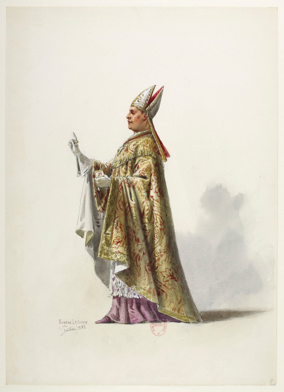 Btv1b84558104 08 - Saint-Saëns - Henry VIII - Maquettes de costumes - Lacoste - 8e Kostuum door Eugene Lacoste