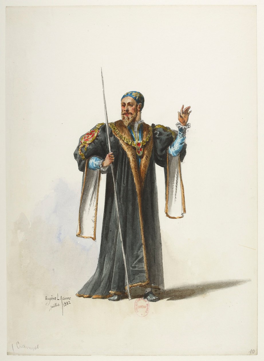 Btv1b84558104 10 - Saint-Saëns - Henry VIII - Maquettes de costumes - Lacoste - 10. Cranmer door Eugene Lacoste