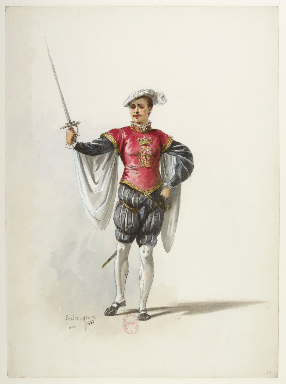 Btv1b84558104 11 - Saint-Saëns - Henry VIII - Maquettes de costumes - Lacoste - 11e Kostuum door Eugene Lacoste