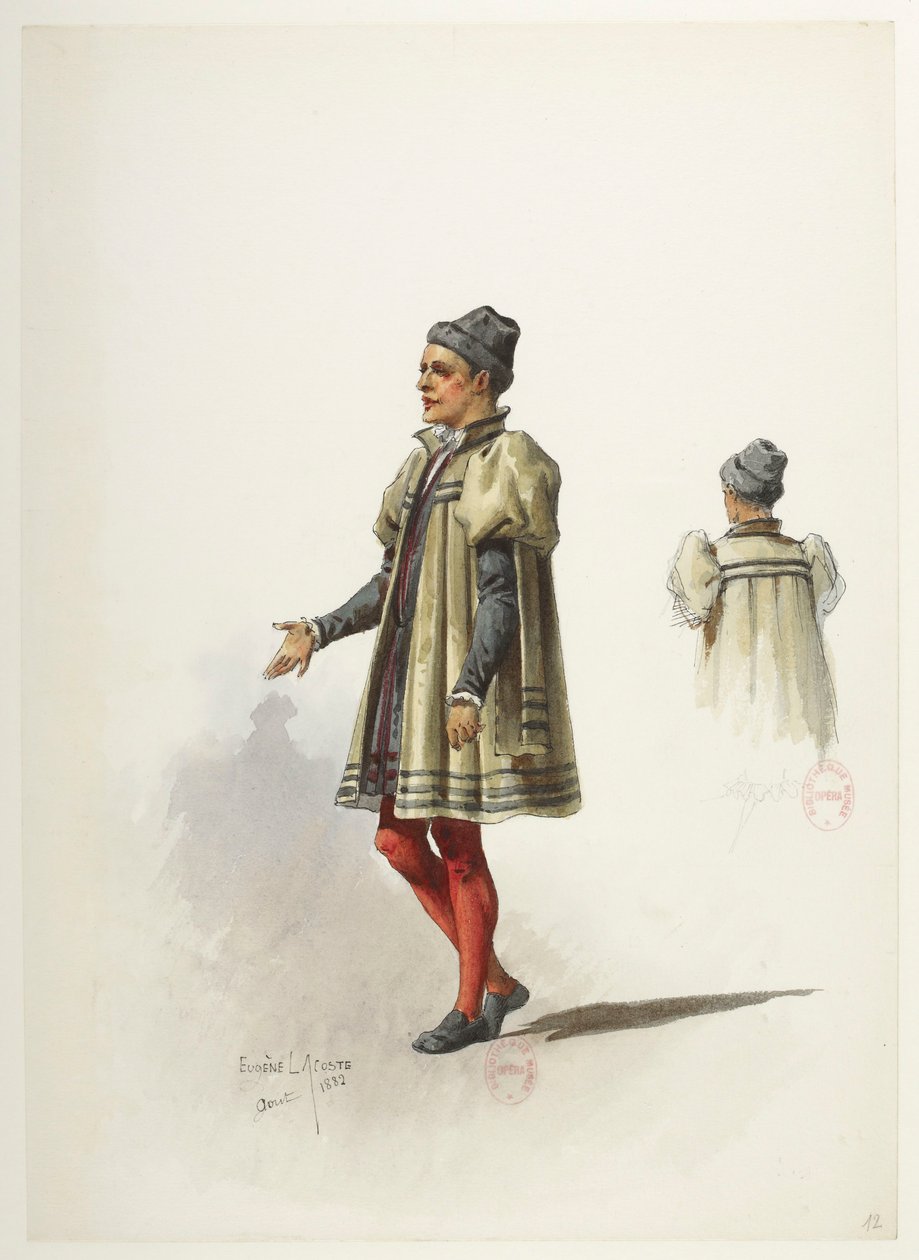 Btv1b84558104 12 - Saint-Saëns - Henry VIII - Maquettes de costumes - Lacoste - 12e Kostuum door Eugene Lacoste