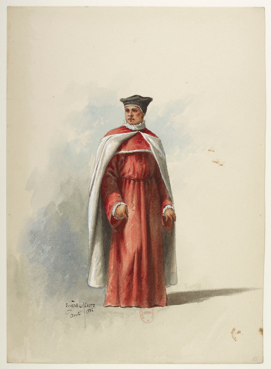 Btv1b84558104 15 - Saint-Saëns - Henry VIII - Maquettes de costumes - Lacoste - 15e Kostuum door Eugene Lacoste