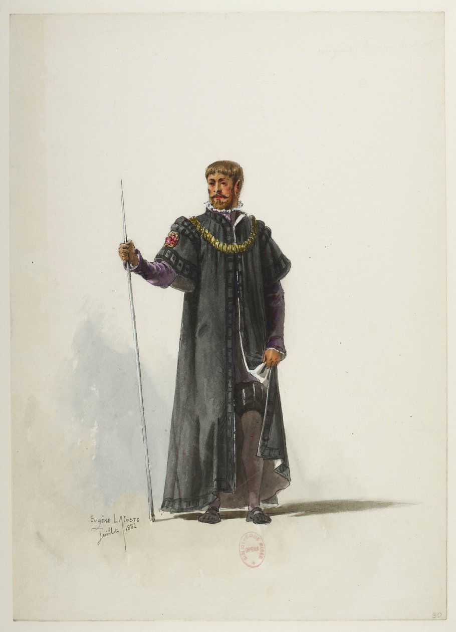 Btv1b84558104 30 - Saint-Saëns - Henry VIII - Maquettes de costumes - Lacoste - 30e Kostuum door Eugene Lacoste