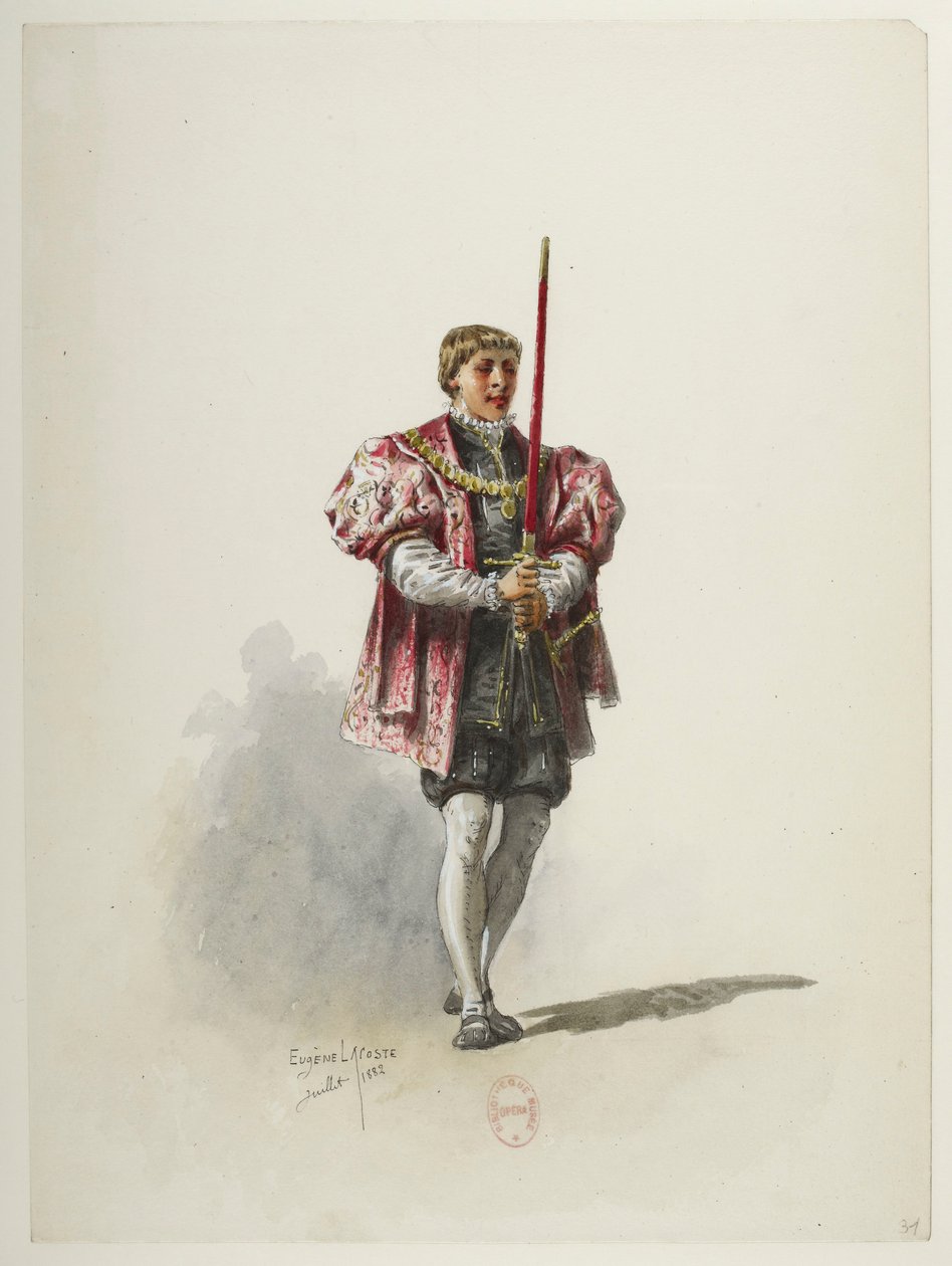 Btv1b84558104 31 - Saint-Saëns - Henry VIII - Maquettes de costumes - Lacoste - 31e Kostuum door Eugene Lacoste